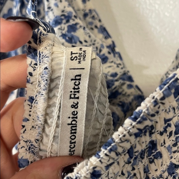 ABERCROMBIE AND FITCH WOMENS BLUE FLORAL TIERED MAXI DRESS NEW SMALL TALL - Picture 9 of 10